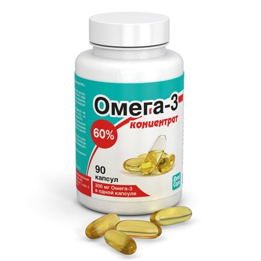Омега-3 Концентрат 60% RealCaps, 300 мг, 500 мг, капсулы, 90 шт.