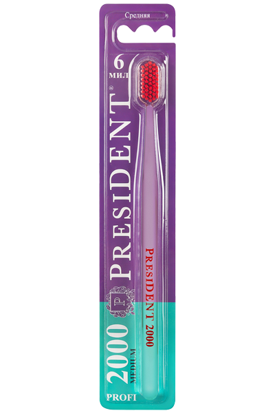 PresiDent Profi Medium зубная щетка 2000 средняя, цвет в ассортименте, 1 шт.