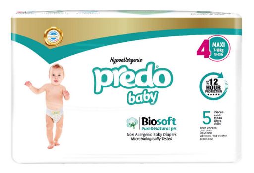 Predo Baby Biosoft Подгузники для детей, р. 4, 7-18кг, 5 шт.