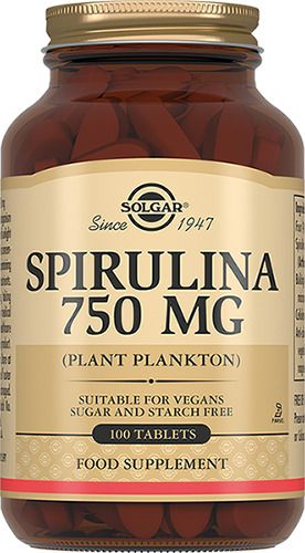 Solgar Спирулина 750 мг, 750 мг, таблетки, 100 шт.