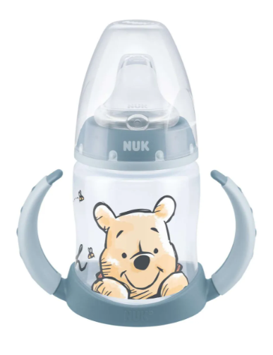 Nuk First Choice Бутылочка обучающая Винни, бутылочка с ручками, голубая, 150 мл, 1 шт.