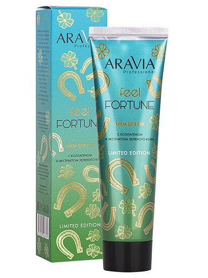 Aravia Professional Feel Fortune Крем для рук, крем для рук, с коллагеном и экстрактом зеленого кофе, 100 мл, 1 шт.
