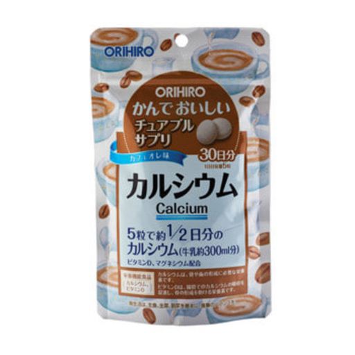 Orihiro Кальций с витамином D, таблетки жевательные, со вкусом кофе, 150 шт.