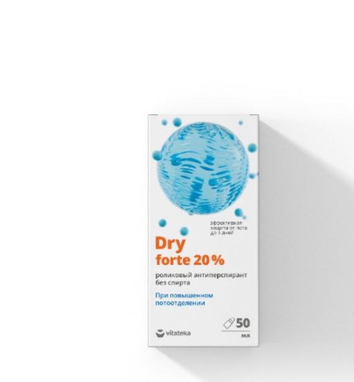 Витатека Dry Forte роликовый антиперспирант без спирта 20%, 50 мл, 1 шт.