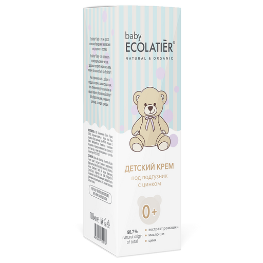 Ecolatier baby Детский крем под подгузник с цинком, 0+, крем, 100 мл, 1 шт.