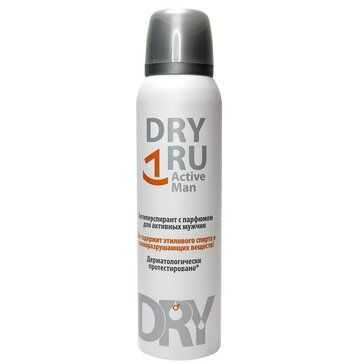 Dry Ru Active Man Антиперспирант с парфюмом, аэрозоль, для активных мужчин, 150 мл, 1 шт.