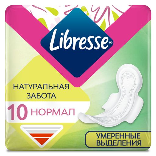 Libresse Natural Care Ultra Normal прокладки, прокладки гигиенические, умеренные выделения, 10 шт.