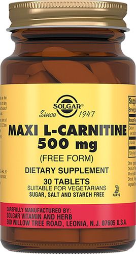 Solgar L-Карнитин 500 мг, таблетки, 30 шт.