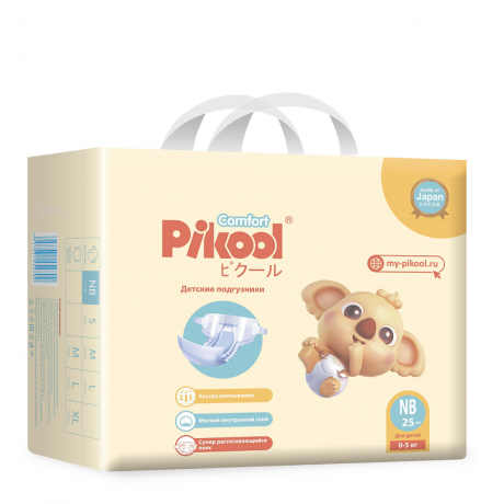 Pikool Comfort Подгузники детские, р. NB, 0-5 кг, 25 шт.