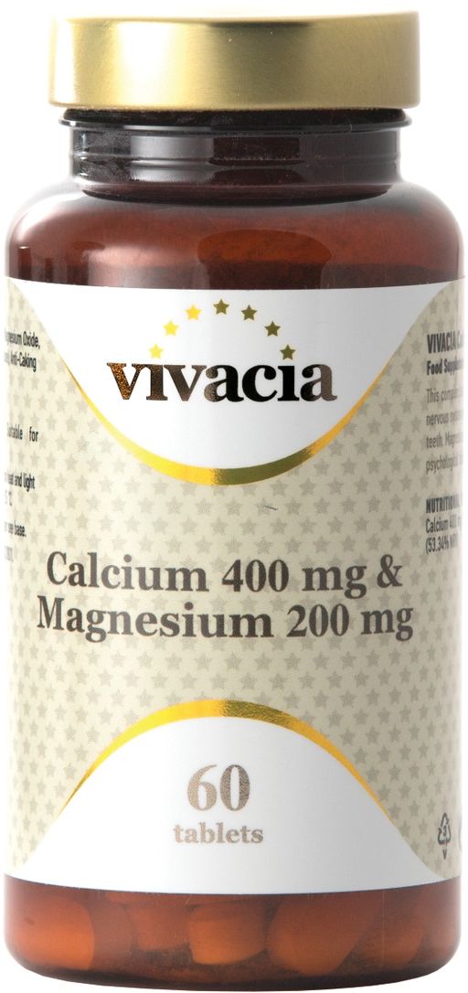 Vivacia Кальций Магний, 400 мг+200 мг, таблетки, 60 шт.