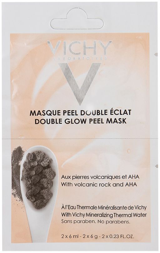 Vichy маска-пилинг минеральная Двойное сияние, маска для лица, 6 мл, 2 шт.