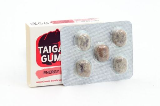 Taiga Gum Смолка жевательная Энерджи, без сахара, 5 шт.