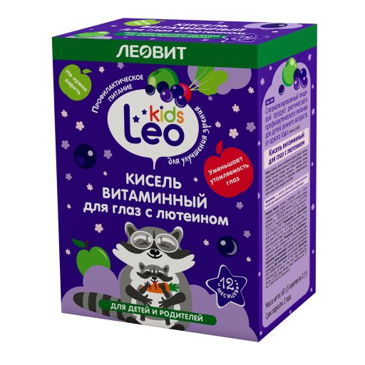 Леовит Leo Kids Кисель для глаз с лютеином, порошок, 12 г, 5 шт.