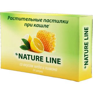 Nature Line леденцы с растительными экстрактами Мед Лимон, леденцы, 24 шт.
