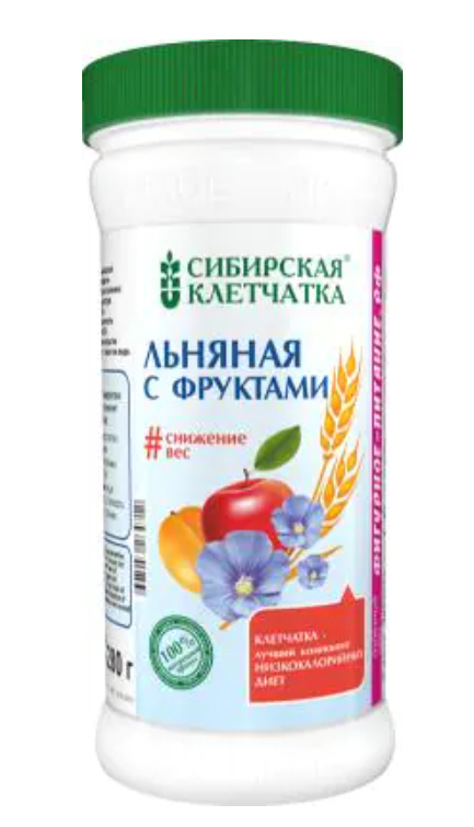 Сибирская клетчатка Льняная с фруктами, 280 г, 1 шт.