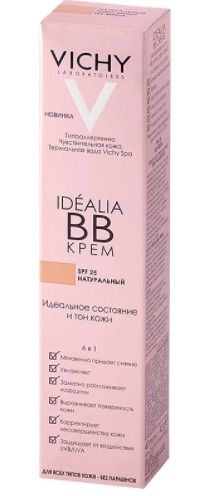Vichy Idealia BB крем натуральный SPF25, крем, тонирующий эффект, 40 мл, 1 шт.